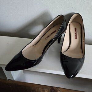 PRADA Linea Rossa Black Patent Leather Pumps - Size 8